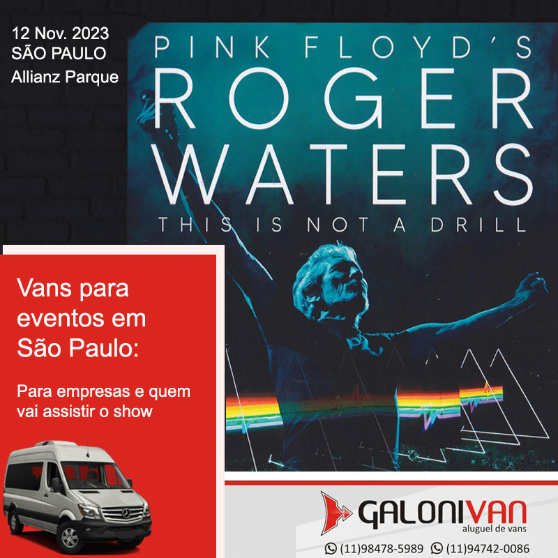 Aluguel de van para Show do Roger Waters