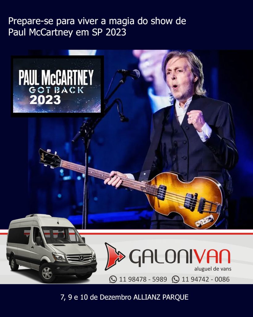 Aluguel de Van Para Show do Paul McCartney em 2023