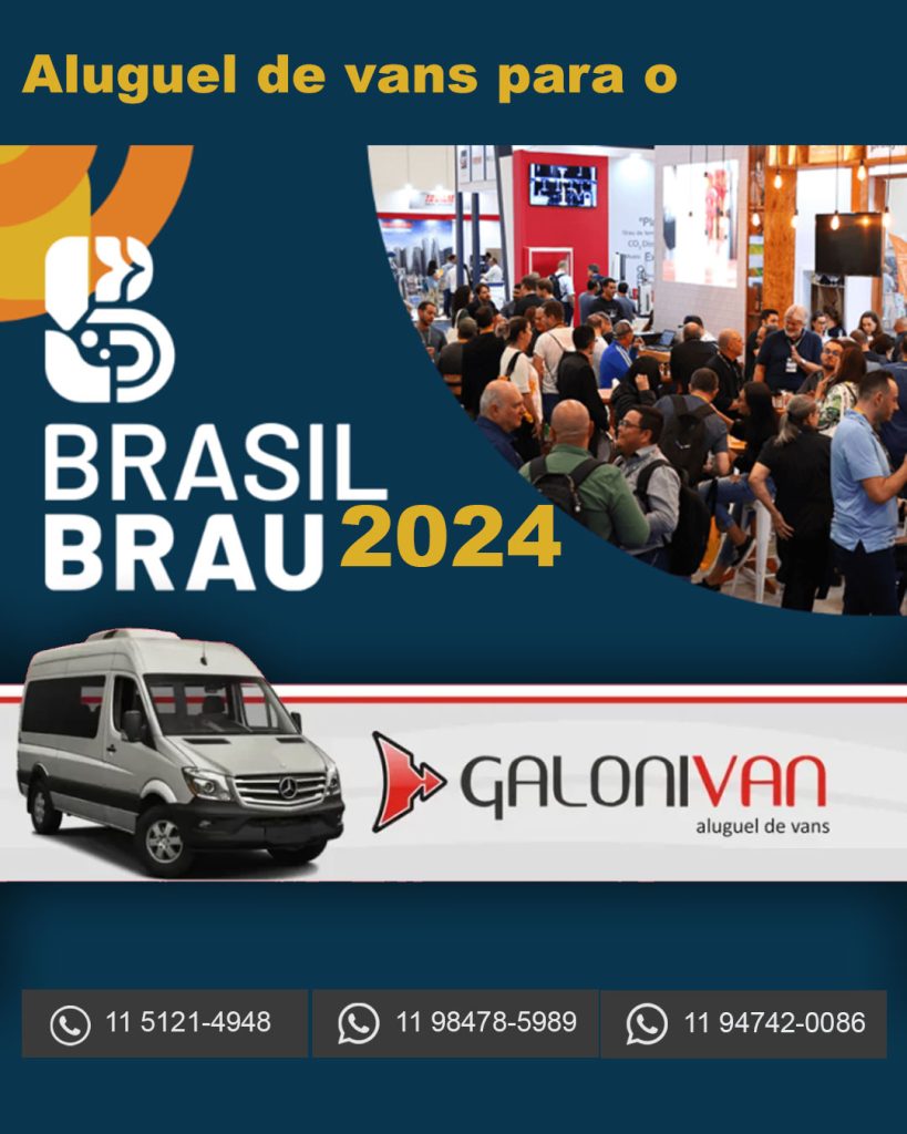 Alugar van para o Brasil Brau 2024 - XVII Feira Internacional de Tecnologia em Cerveja