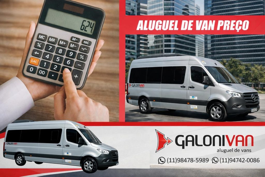 Aluguel de van preço. Quanto custa alugar uma van?