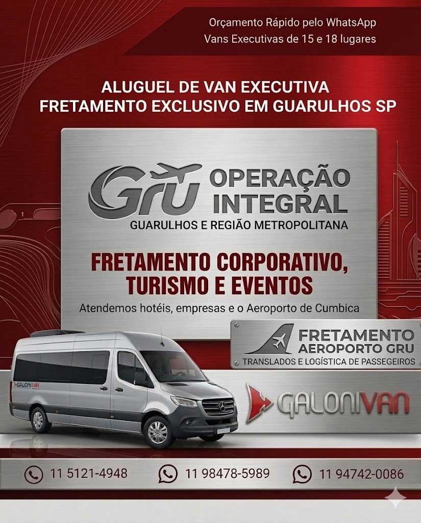 Fretamento de Van em Guarulhos SP