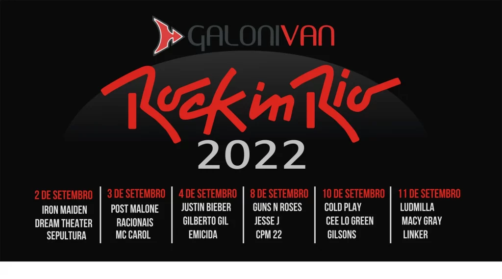 Aluguel de van Galoni Rock In Rio