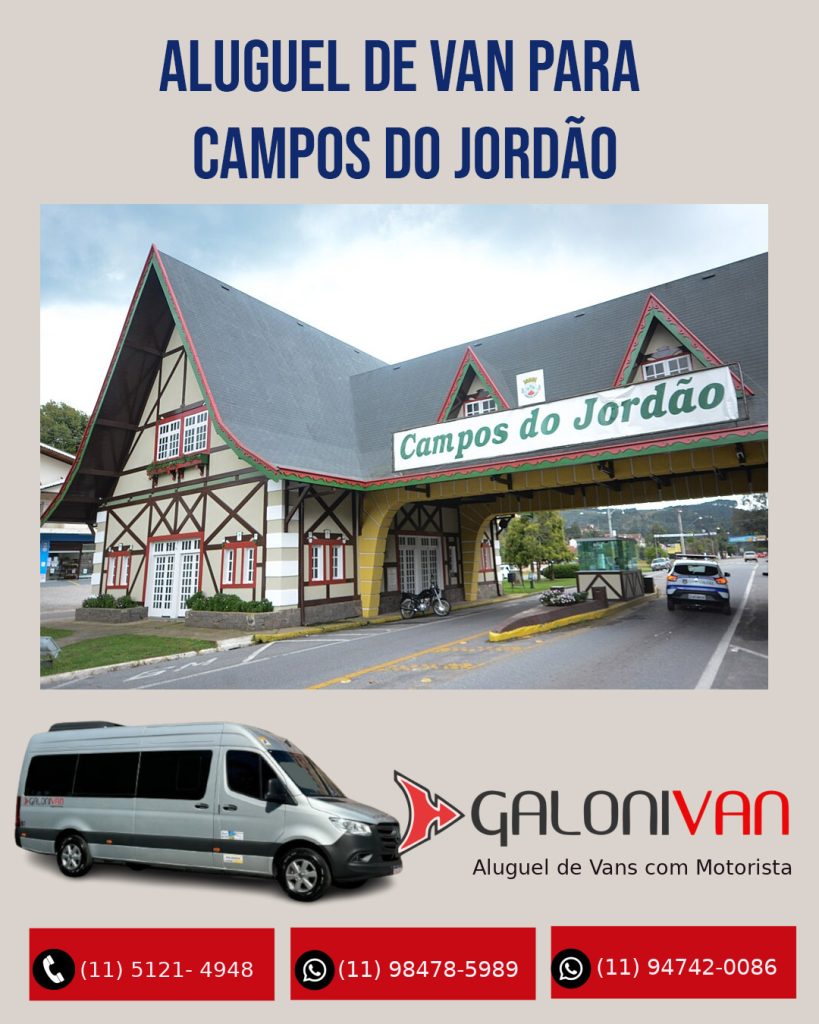 Aluguel de van para Campos do Jordão