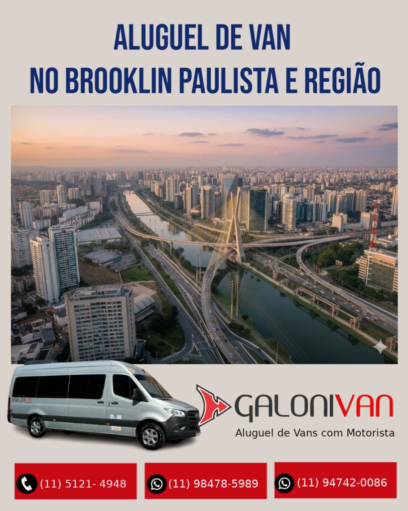 Fretamento de Van no Brooklin Paulista e Região Sul de SP