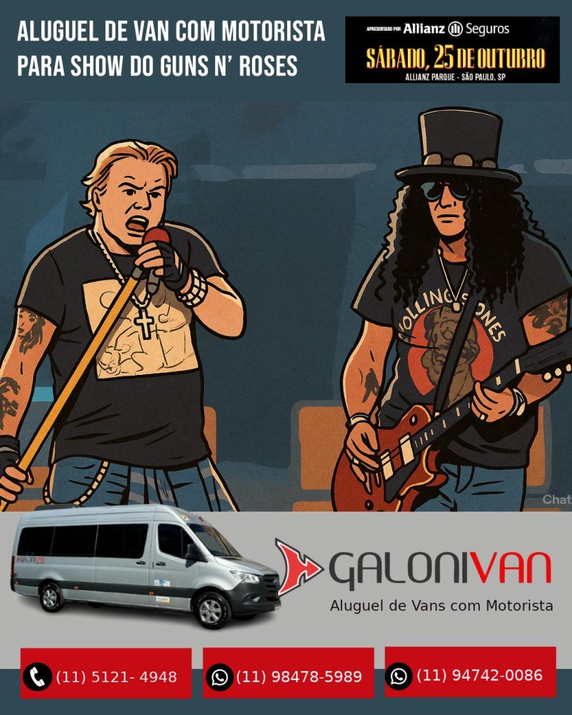 Aluguel de Van para Show do Guns N' Roses