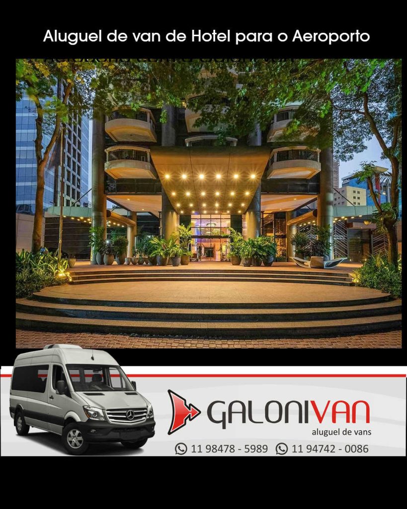 Aluguel de van de Hotel para Aeroporto com a Galoni Van.