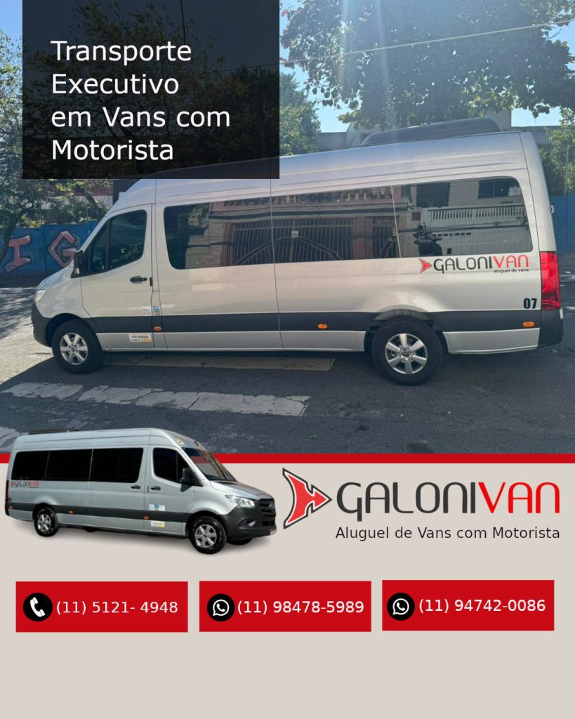 Transporte executivo em vans