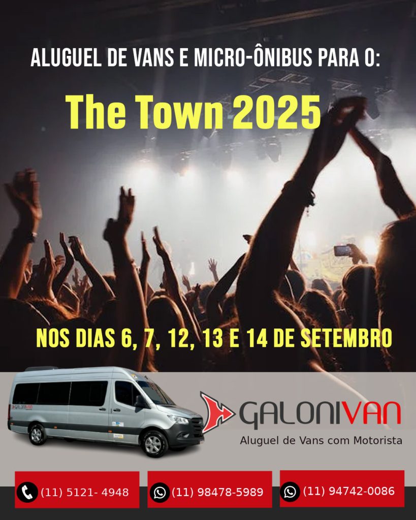 Aluguel de Van para o The Town 2025