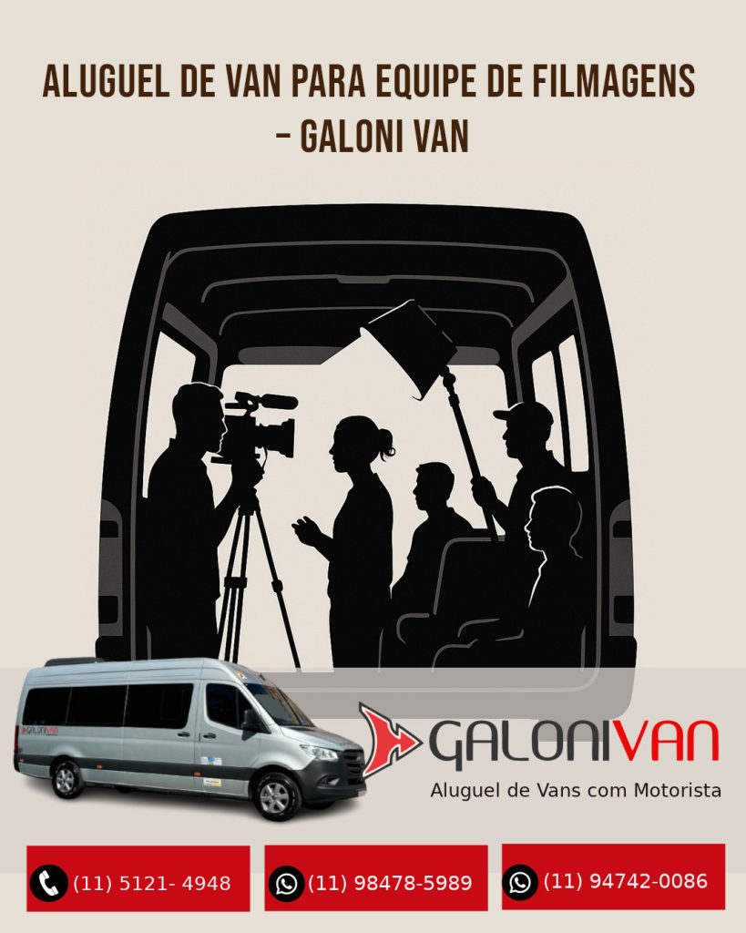 Locação de Van para Equipe de Filmagens em São Paulo