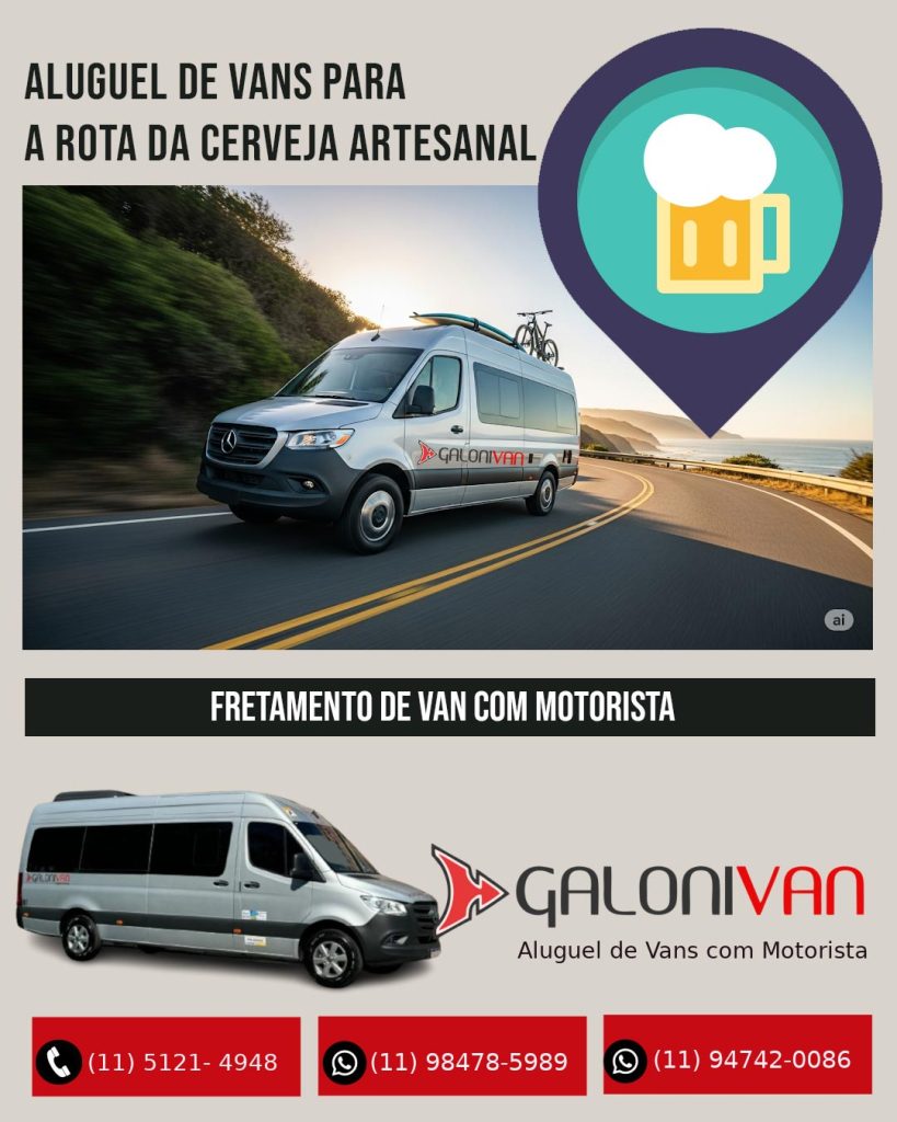 Aluguel de Vans para a Rota da Cerveja Artesanal