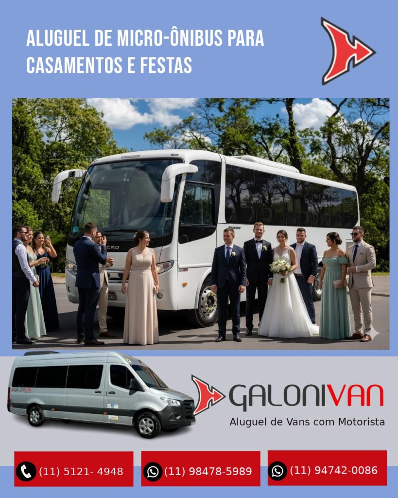 Aluguel de Micro-ônibus para Casamentos e Festas