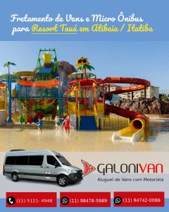 Fretamento de vans e Micro Ônibus para Resort Tauá em Atibaia / Itatiba