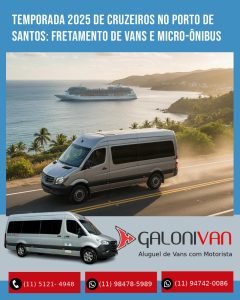 Vans e Micro-ônibus para Cruzeiros 2025 no Porto de Santos
