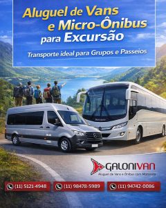 Aluguel de Van para Excursão em SP: Vans e Micro-Ônibus