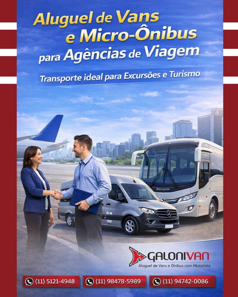 Aluguel de Vans e Micro-ônibus para Agências de Viagem
