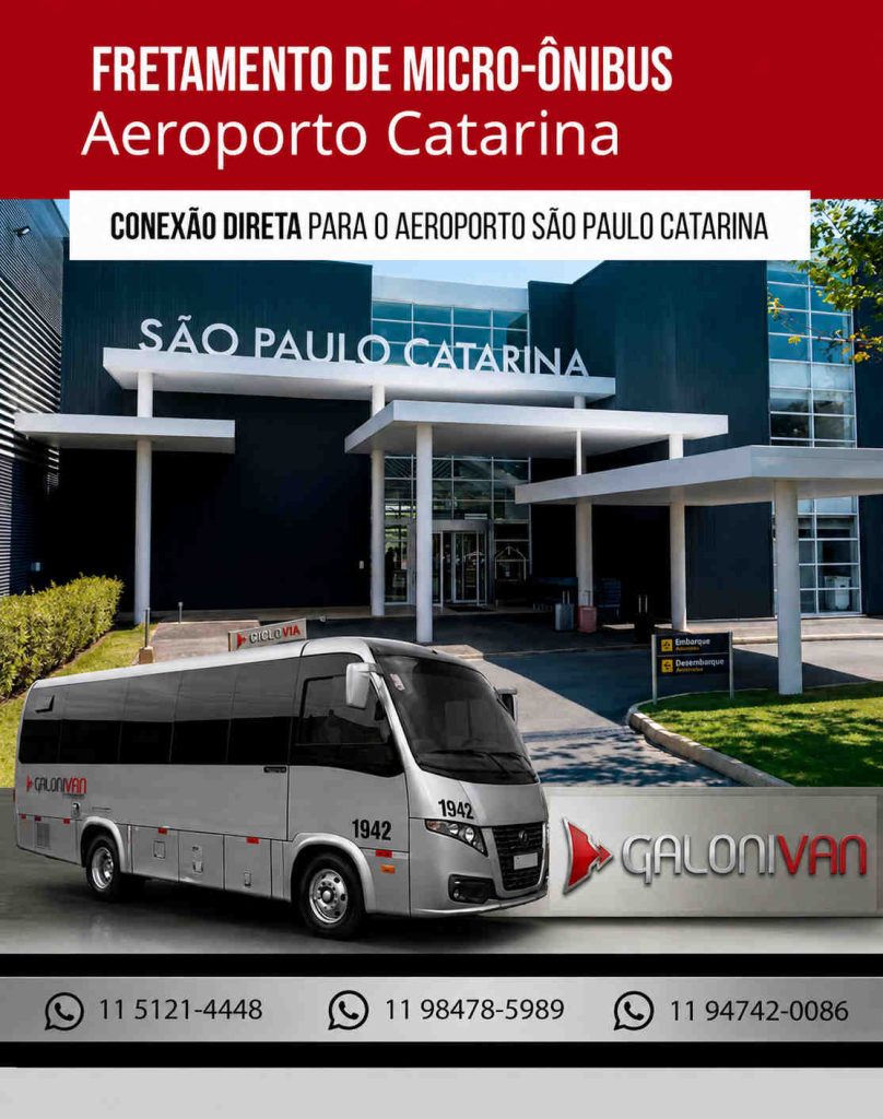 Fretamento de Micro-ônibus para o Aeroporto Catarina em São Roque