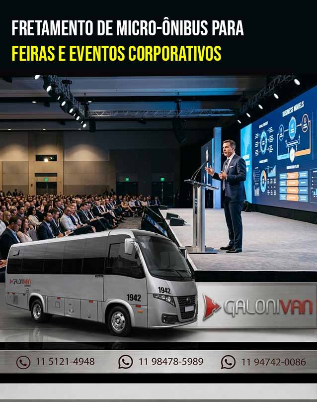 Fretamento de micro-ônibus para feiras eventos corporativos SP